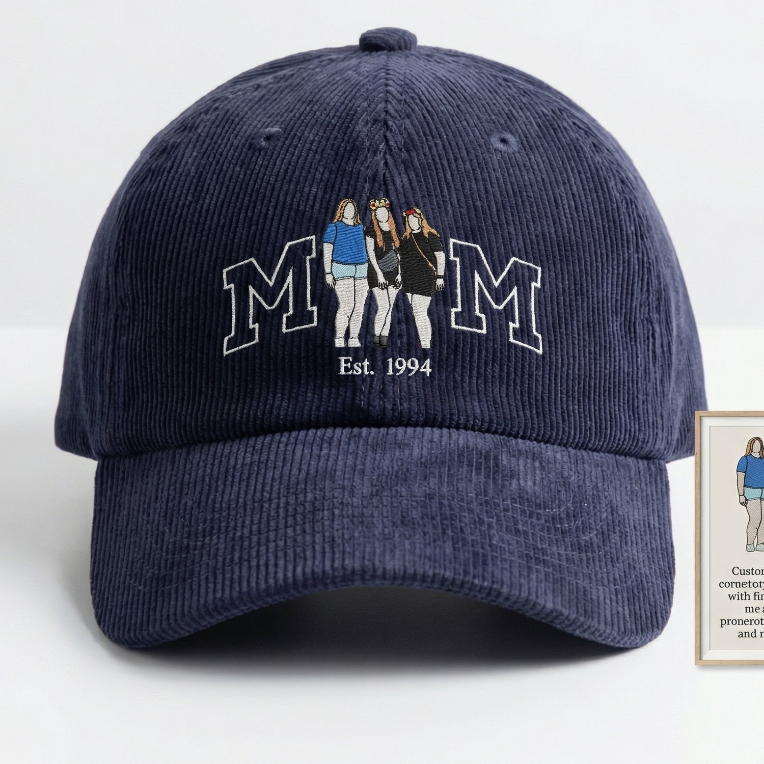 Custom Mom Portrait Hat - Personalized Photo Embroidered Mom Cap