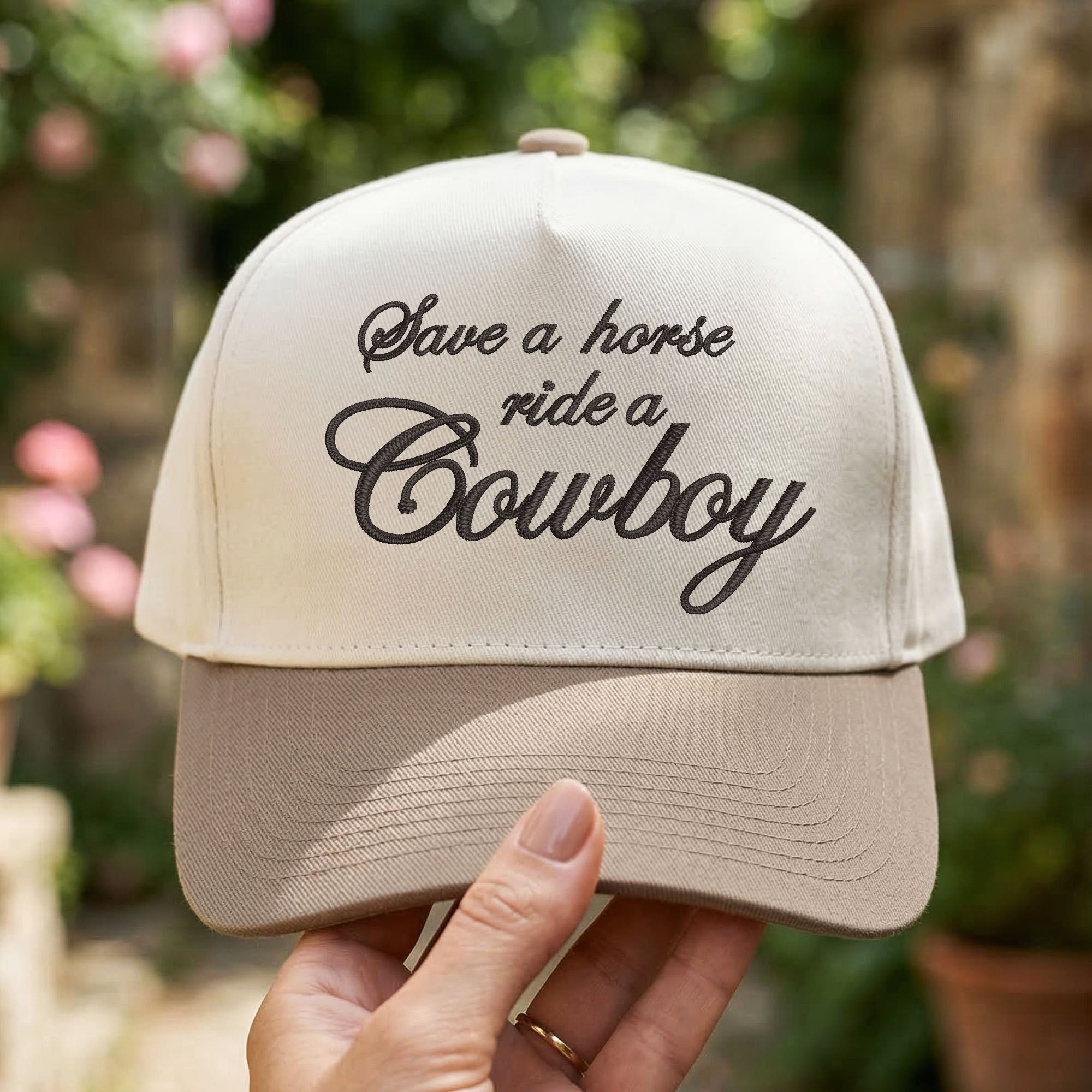 Custom Embroidered Save a Horse Ride a Cowboy Snapback Hat