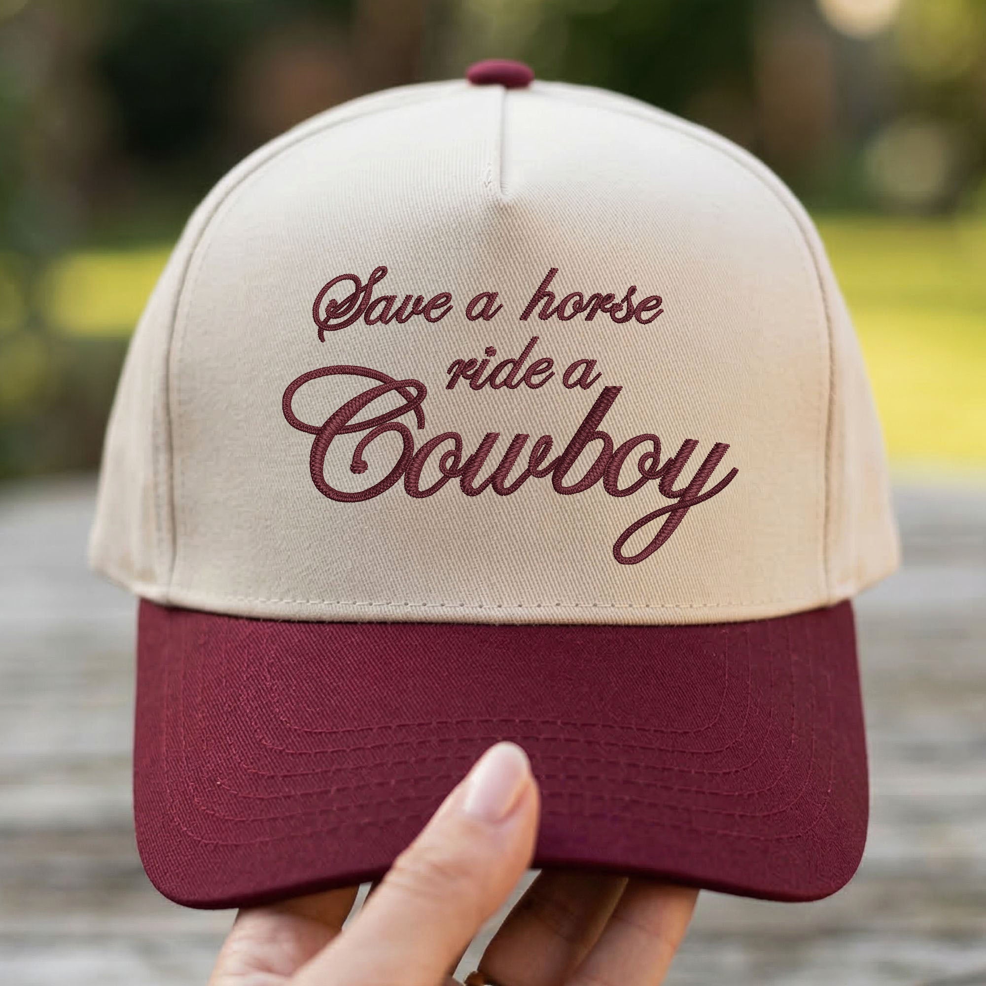 Custom Embroidered Save a Horse Ride a Cowboy Snapback Hat