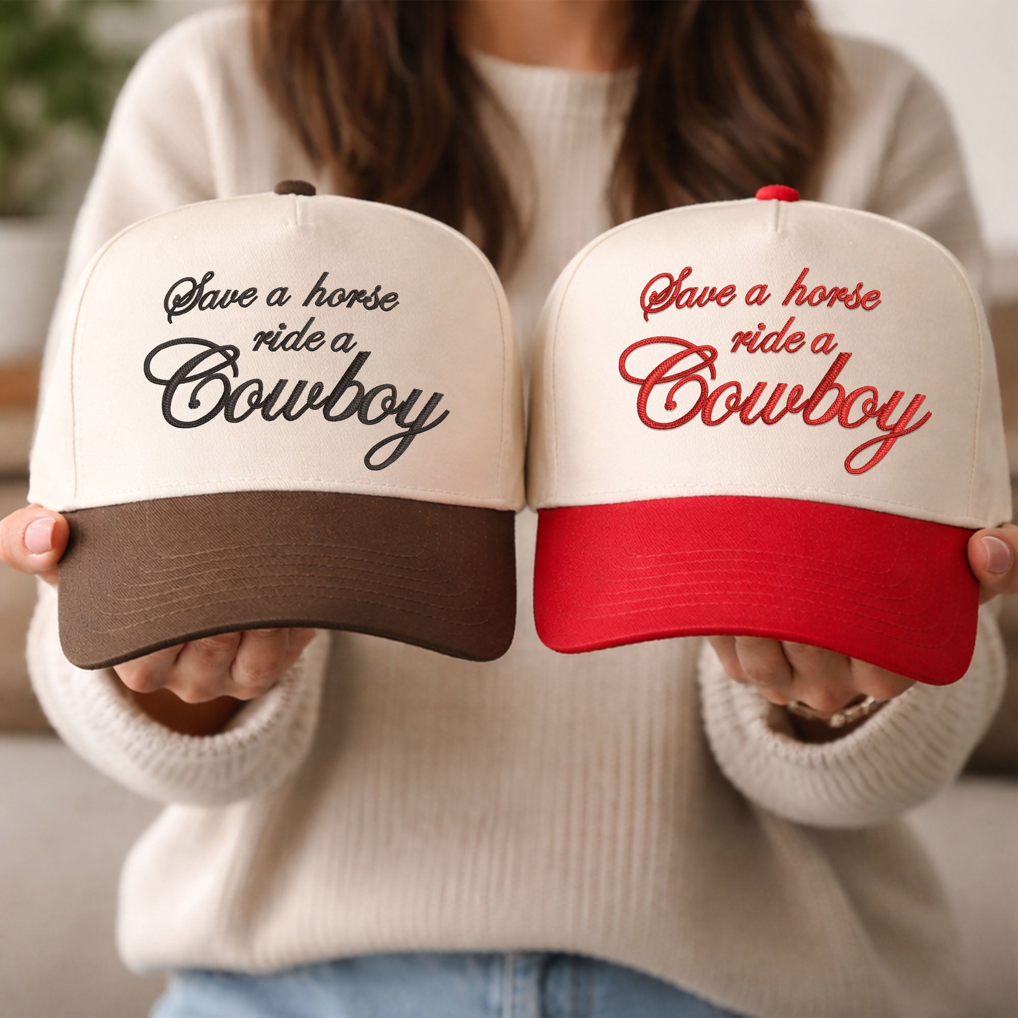 Custom Embroidered Save a Horse Ride a Cowboy Snapback Hat