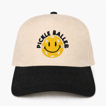 Custom Pickle Baller Smile Face Snapback Hat – Funny Embroidered Pickleball Cap