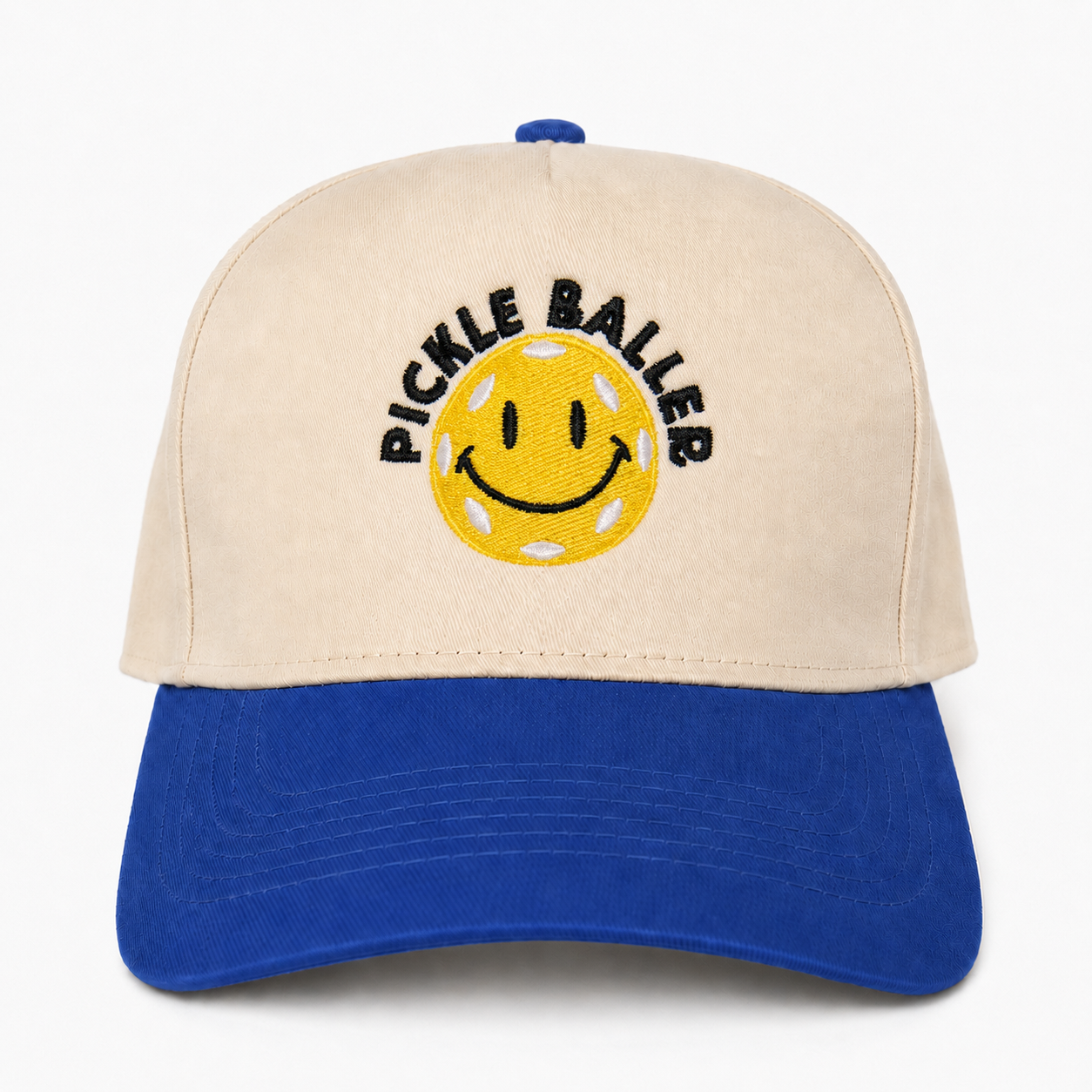 Custom Pickle Baller Smile Face Snapback Hat – Funny Embroidered Pickleball Cap