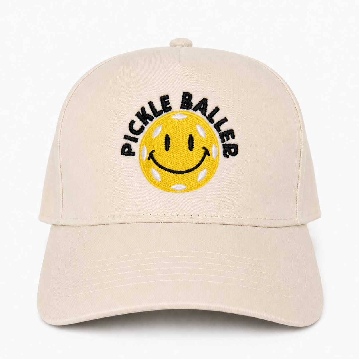 Custom Pickle Baller Smile Face Snapback Hat – Funny Embroidered Pickleball Cap