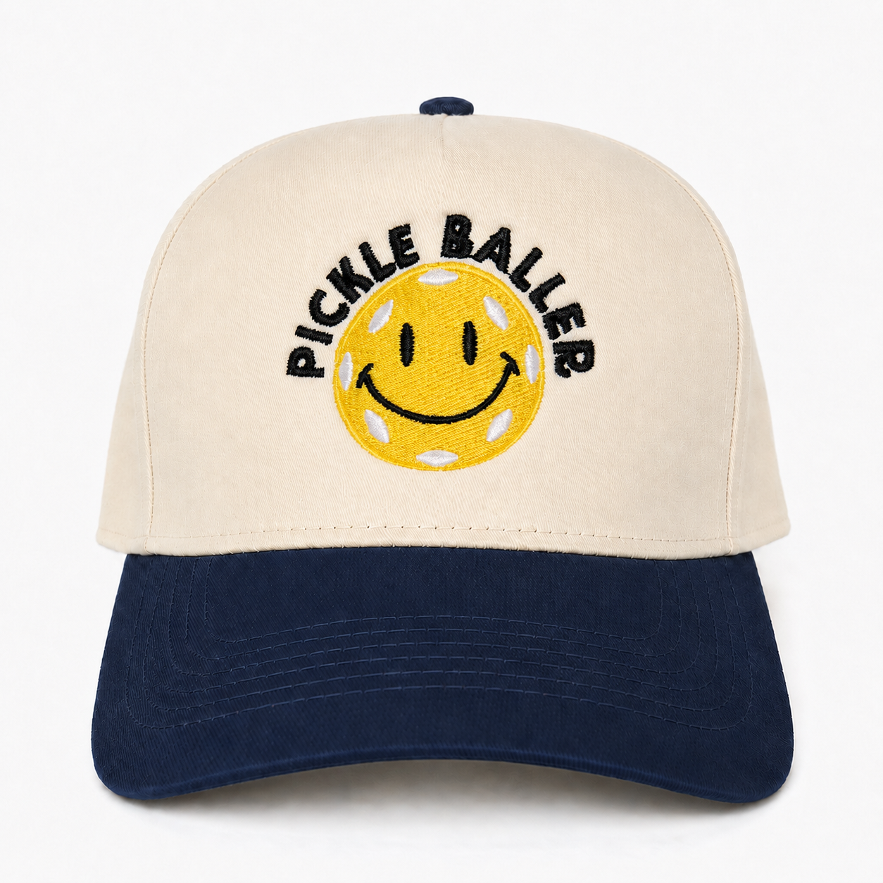 Custom Pickle Baller Smile Face Snapback Hat – Funny Embroidered Pickleball Cap