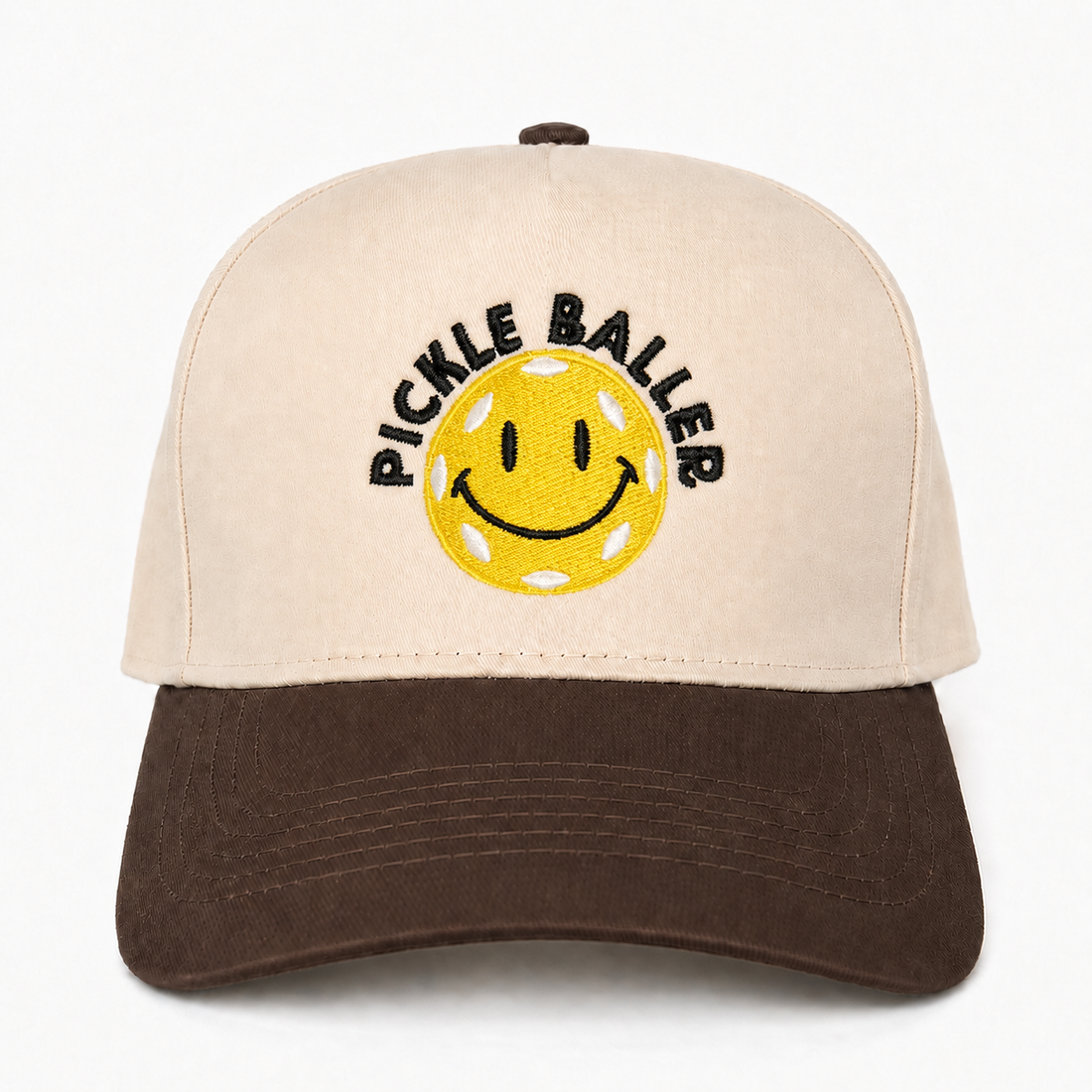 Custom Pickle Baller Smile Face Snapback Hat – Funny Embroidered Pickleball Cap