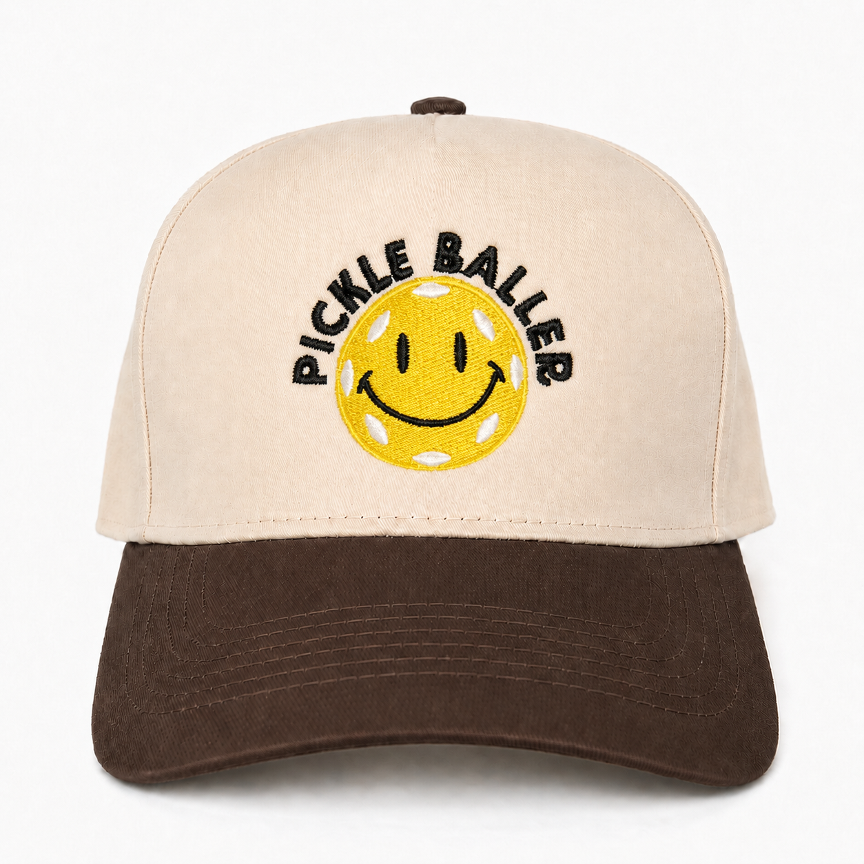Custom Pickle Baller Smile Face Snapback Hat – Funny Embroidered Pickleball Cap