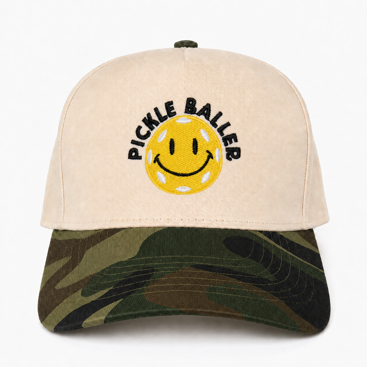 Custom Pickle Baller Smile Face Snapback Hat – Funny Embroidered Pickleball Cap