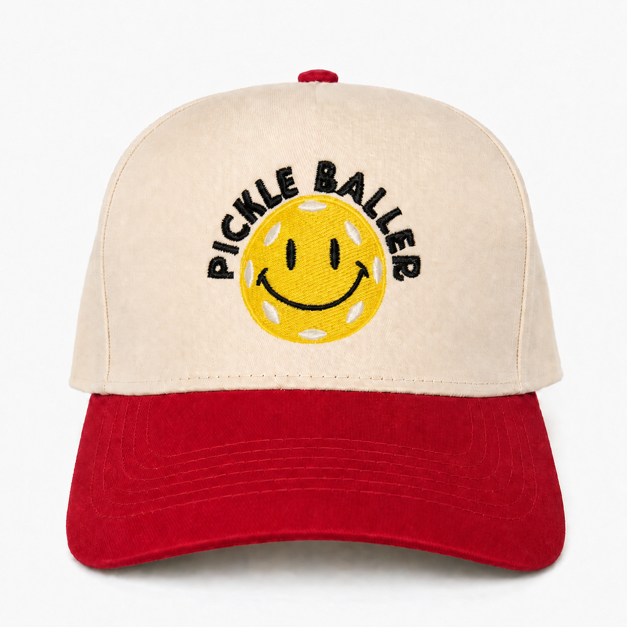 Custom Pickle Baller Smile Face Snapback Hat – Funny Embroidered Pickleball Cap