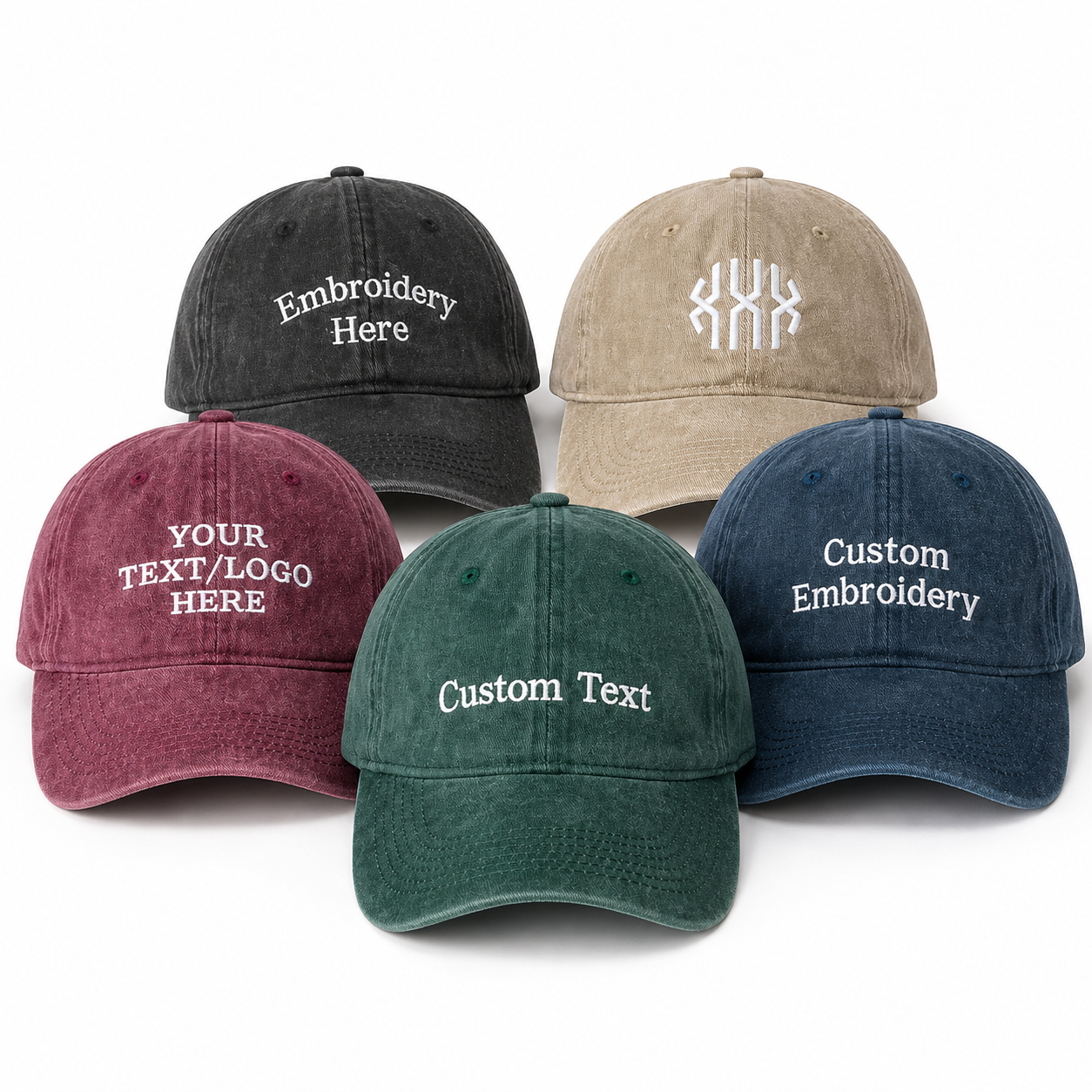 Retro Baseball Hat With Custom Logo Embroidery