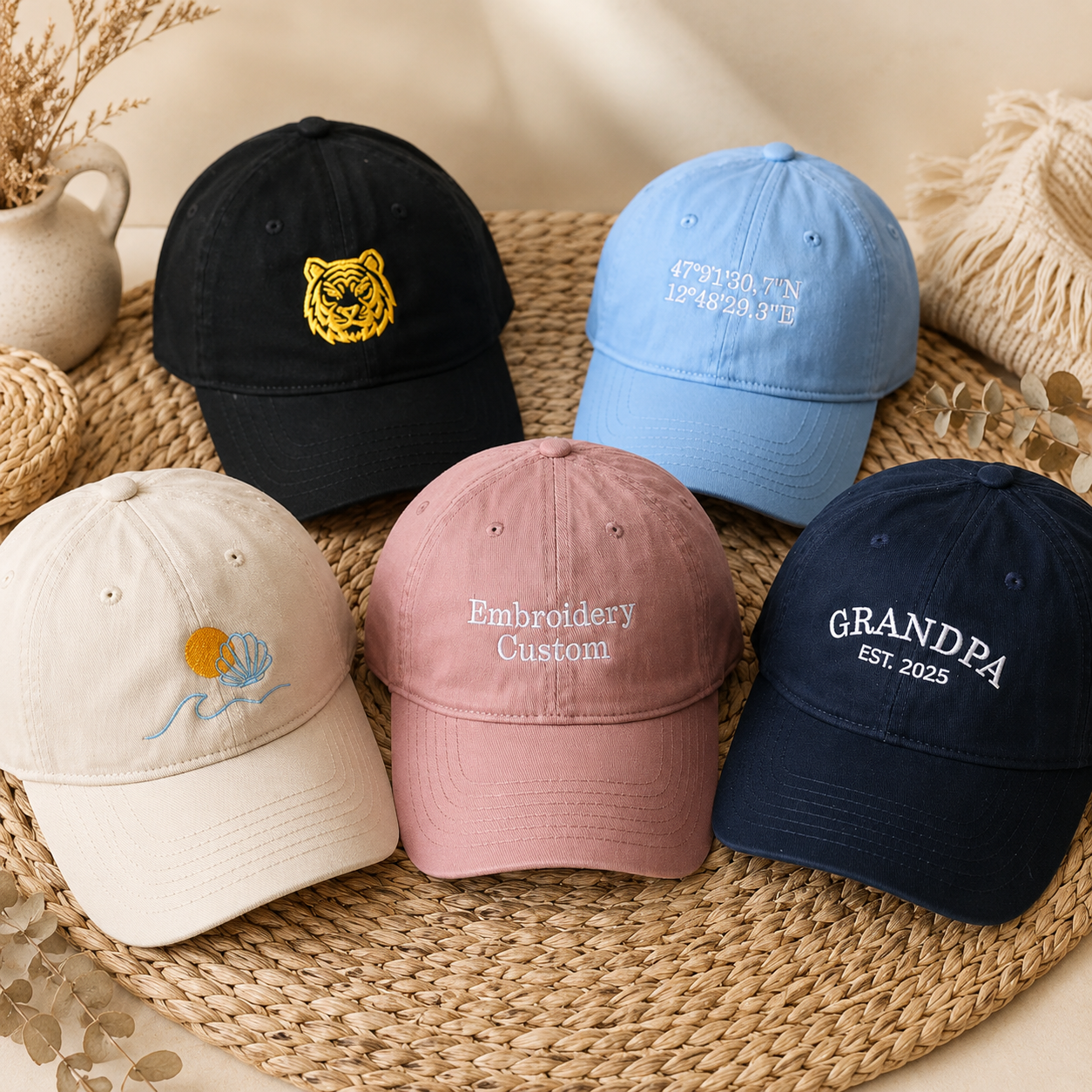 Retro Baseball Hat With Custom Logo Embroidery