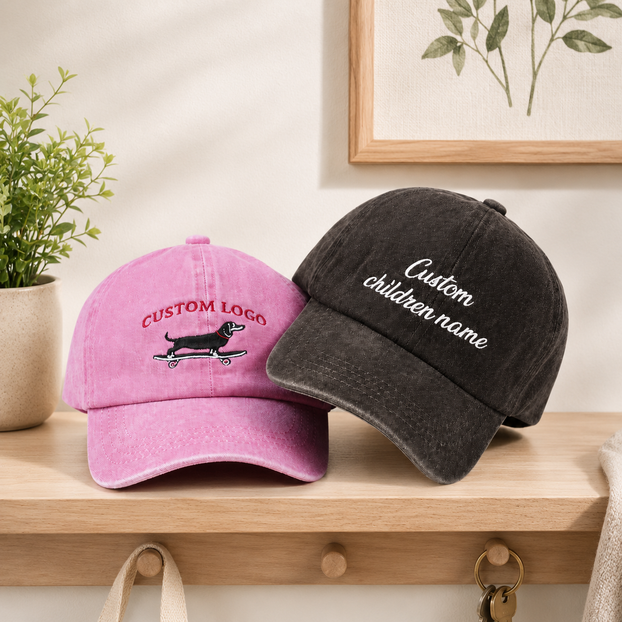 Retro Baseball Hat With Custom Logo Embroidery
