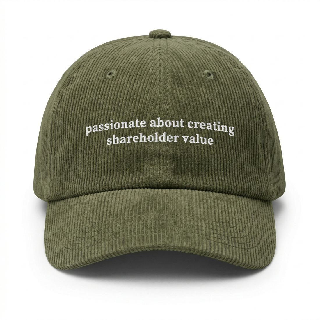 Custom Shareholder Value Embroidered Dad Hat – Funny Office Humor Cap