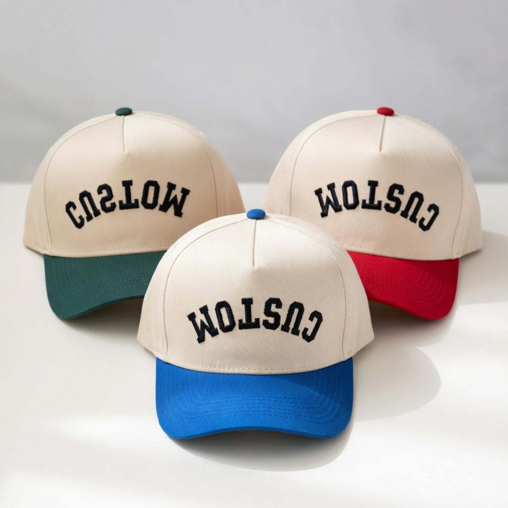 Personalized Upside Down Snapback Hat - Custom Text Snapback Hat
