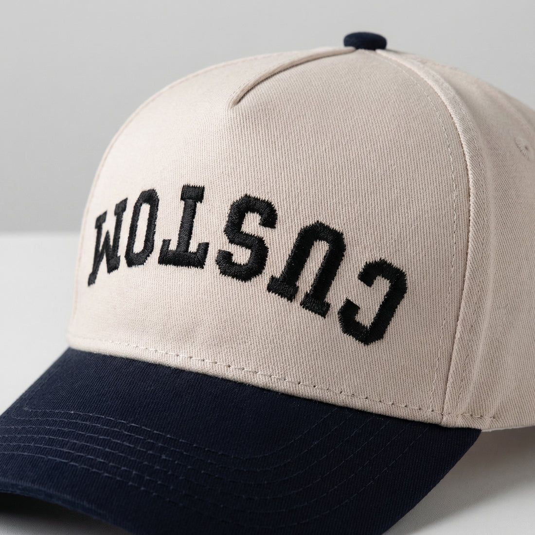 Upside Down Text Snapback Hat – Custom Embroidered Cap