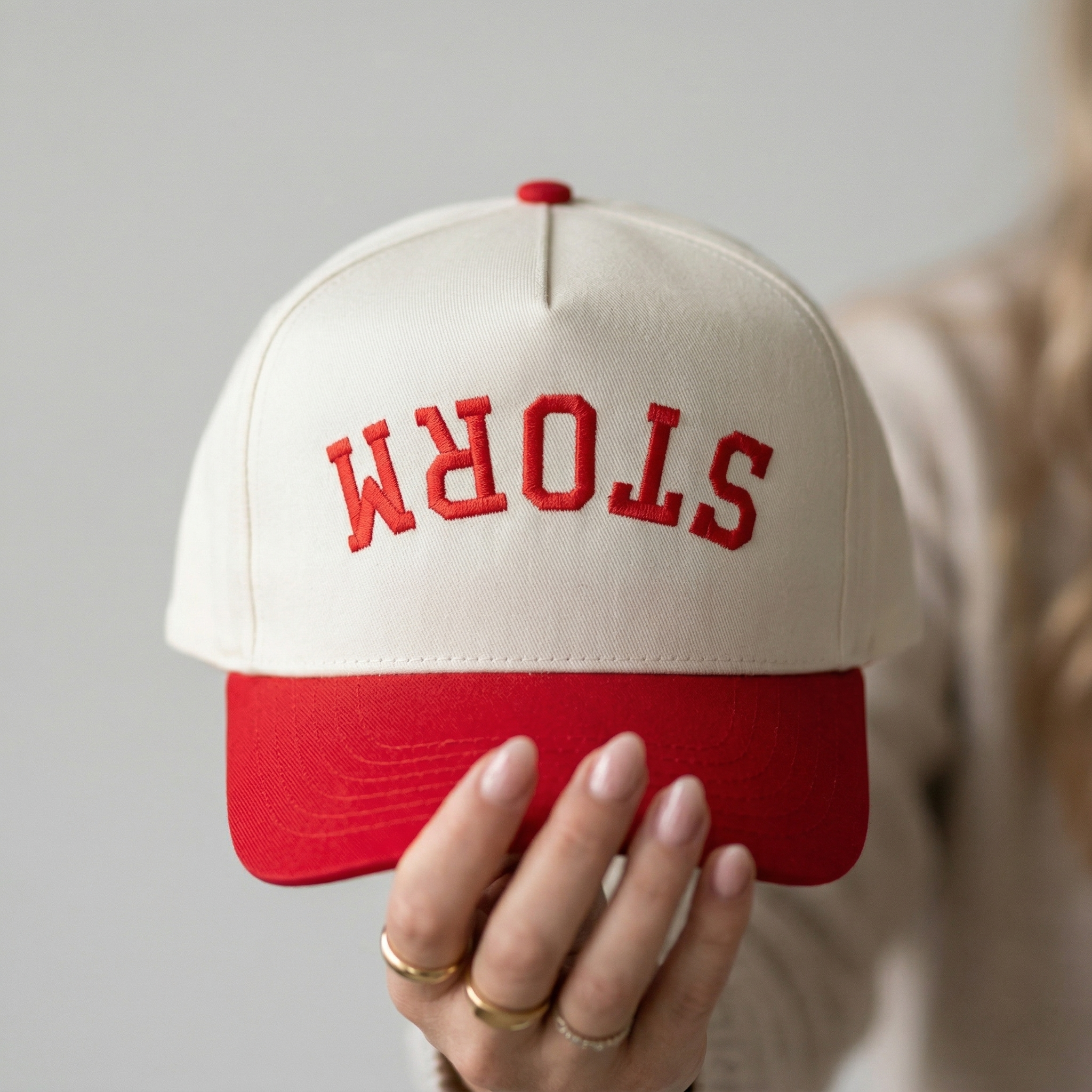 Upside Down Text Snapback Hat – Custom Embroidered Cap