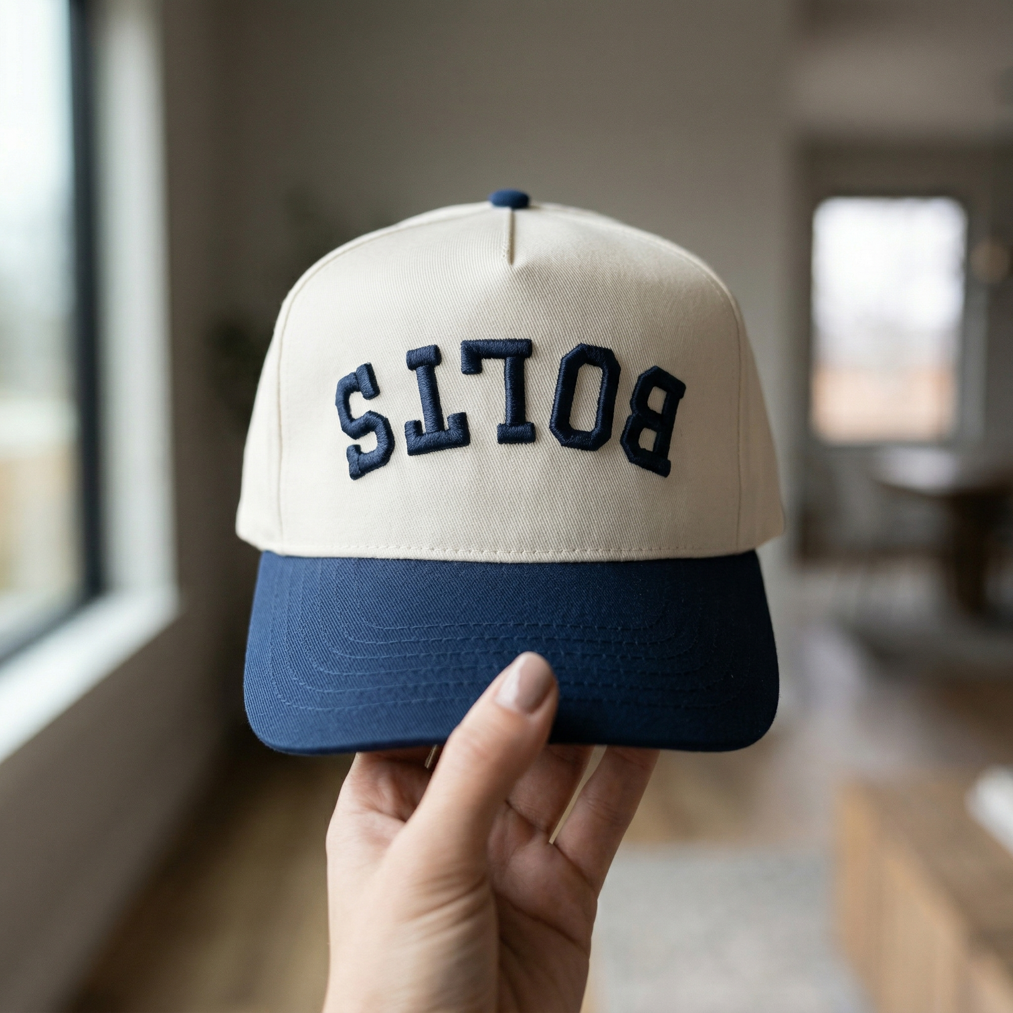 Upside Down Text Snapback Hat – Custom Embroidered Cap
