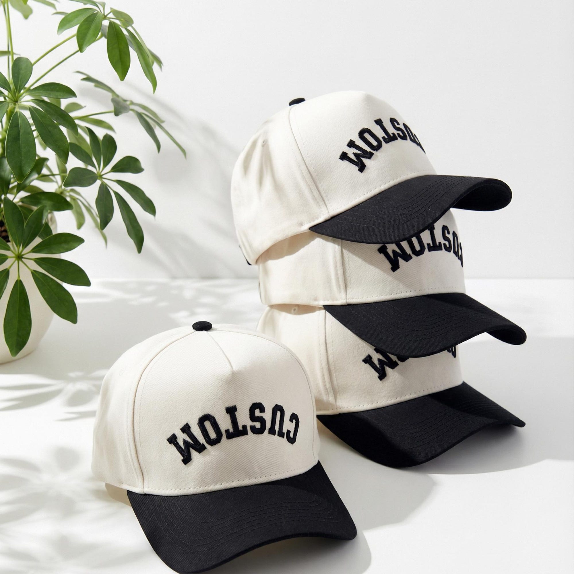 Custom Embroidered Snapback Hat - Upside Down Text Snapback Hat