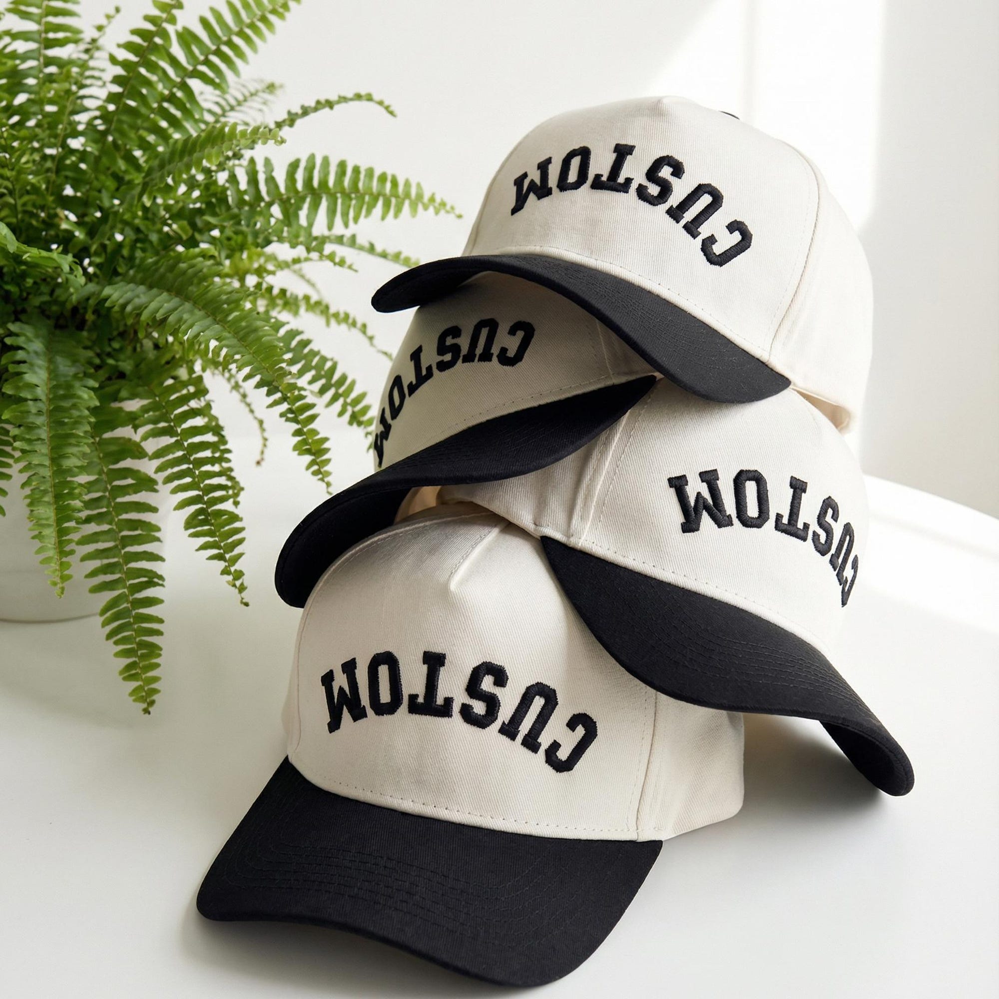 Custom Embroidered Snapback Hat - Upside Down Text Snapback Hat