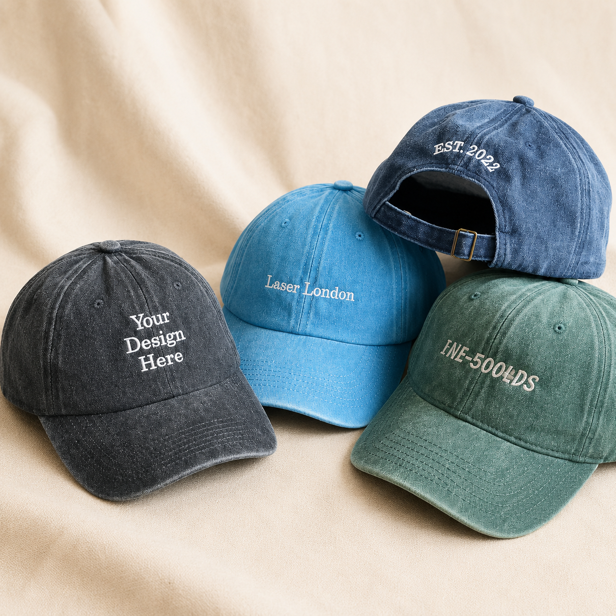 Vintage Trucker Hat With Personalized Text Embroidery