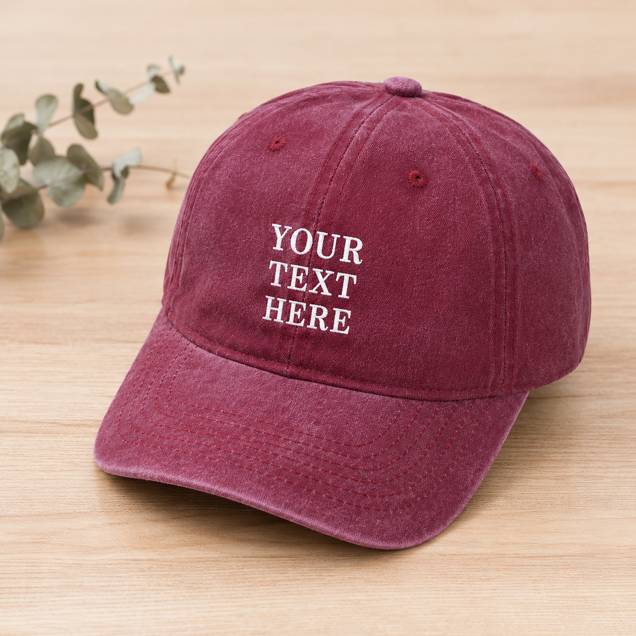 Vintage Trucker Hat With Personalized Text Embroidery