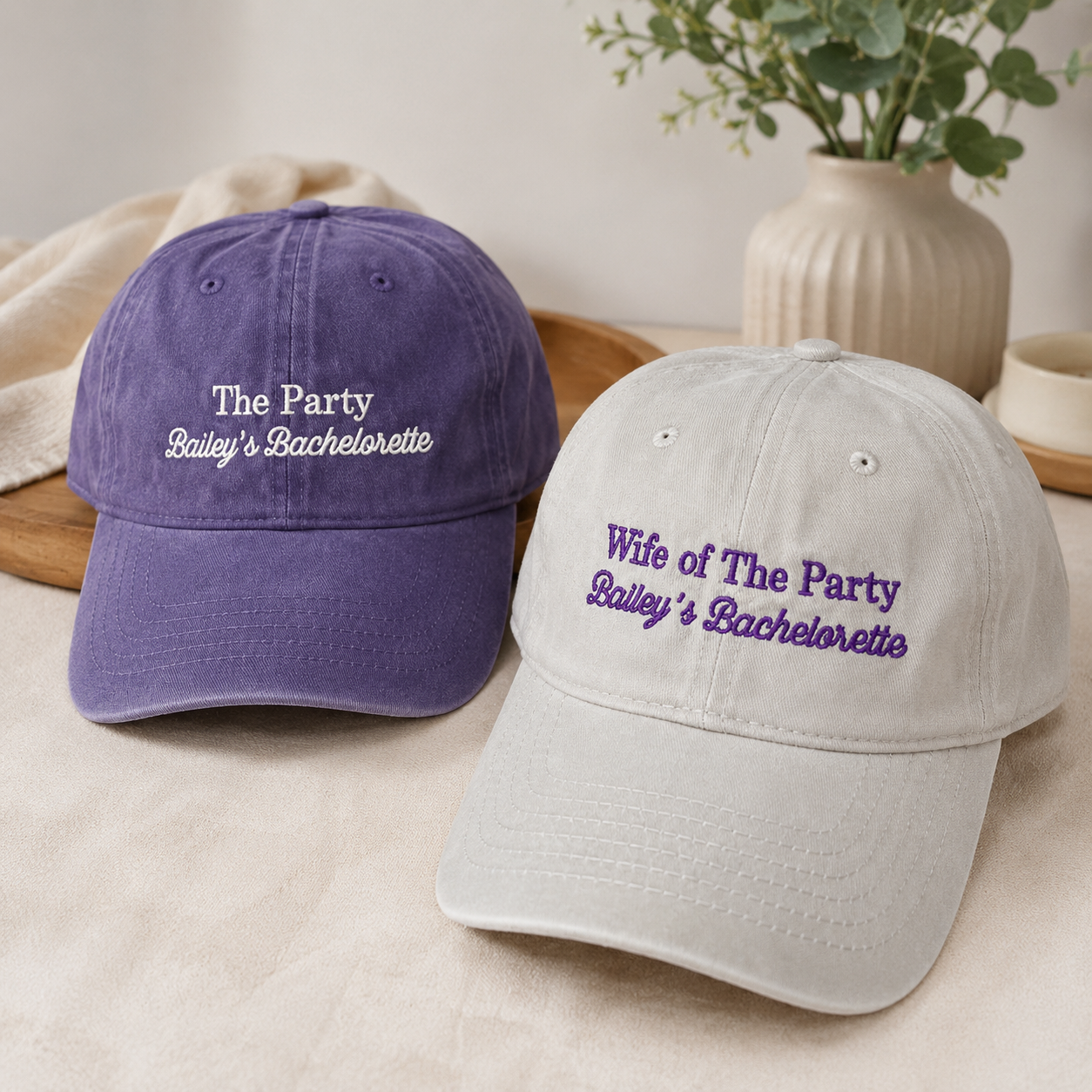 Wife of the Party Baseball Cap With Custom Embroidery