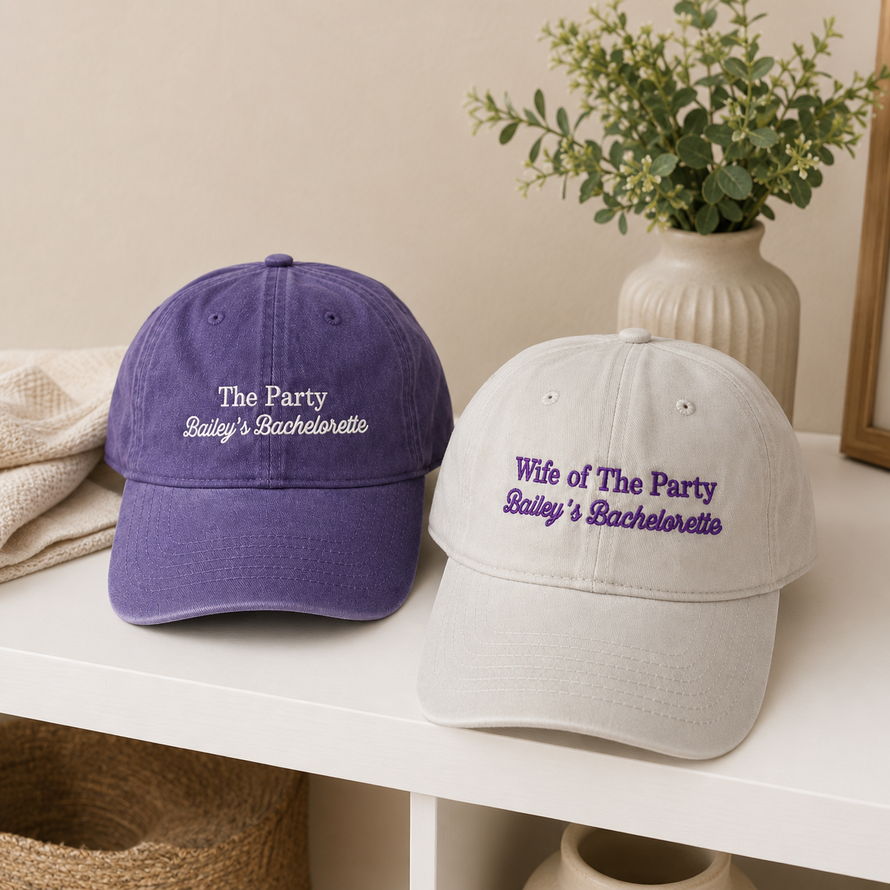 Wife of the Party Baseball Cap With Custom Embroidery