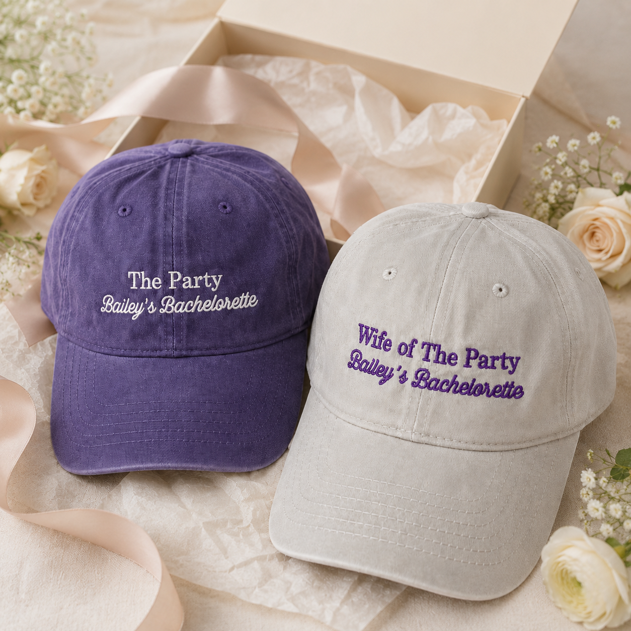 Wife of the Party Baseball Cap With Custom Embroidery