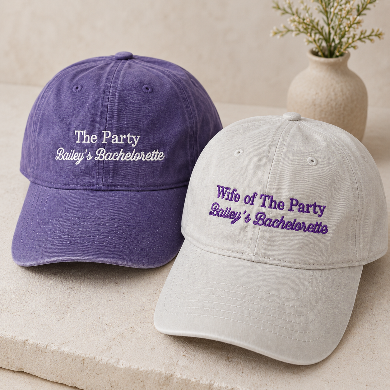 Wife of the Party Baseball Cap With Custom Embroidery