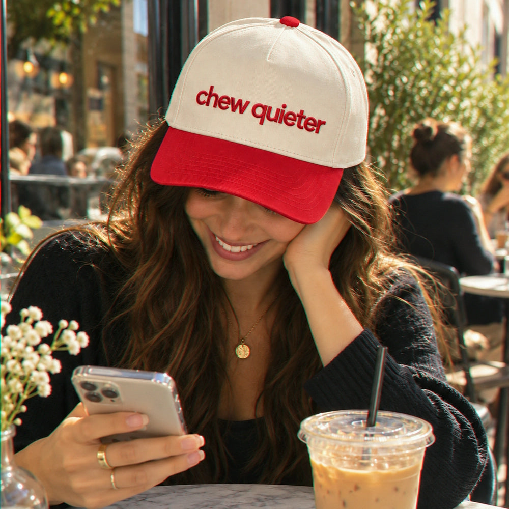 Chew Quieter Hat, Funny Sarcastic Saying Snapback