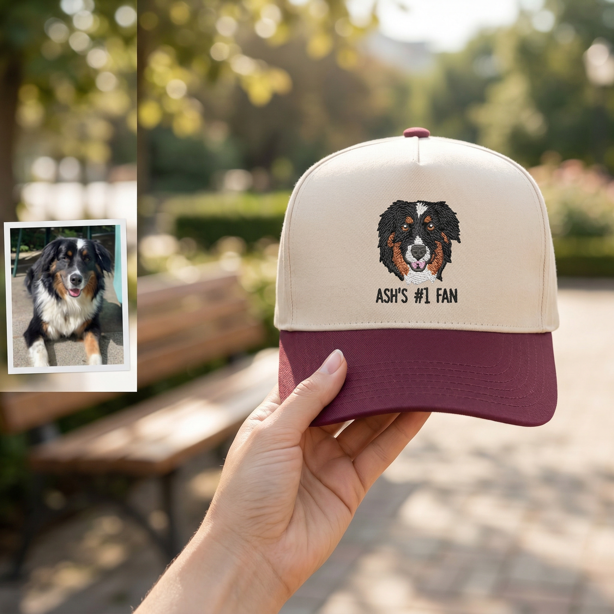 Custom Pet Photo Snapback Hat – Embroidered Dog Cat Cap